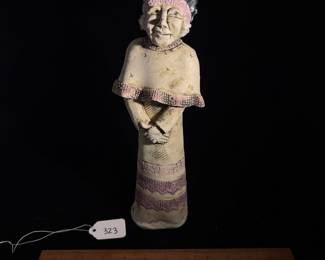 A323 - $200. Judy Robkin " Old Lady Sculpture Rose". Measures 4.5" x 13" tall. 