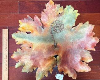 A248 - $350. John Wayne Jackson : Ceramic Leaf Sculpture.  Measures 21" x 6" x 19". 