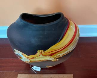 A554 - $95. Jeff Mack Vase. Measures 11" x 3" x 16" tall. 