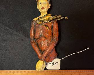 A465 - $75. Lady Sculpture: Medusa looking neck. Unsigned, no marks. Measures 4" x 7.25" tall. 