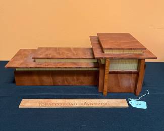 A162 - $250. Jay Rogers: Unique Boxes: Frank Lloyd Wright Building. "Prarie House Box". Measures 18.5" x 9.25" x 6.25" tall. 