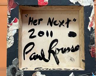 A262 - $2400. Paul Rousso: "Her Next" Collage 2011. Measures 10" x 10". 