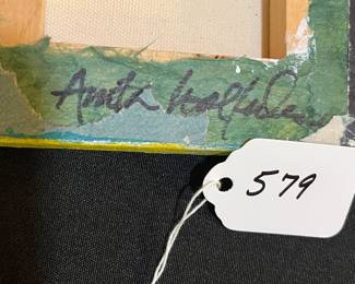 A579 - $85. Anita Wolfenden "Small Village". Measures 5" x 4". 