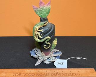 A528 - $150. Nancy Adams Lizard Perfumer. Measures 4.5" x 8.5" tall. 