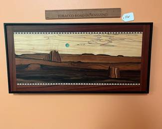 A561 - $400. T. Breeze VerDant inlaid wall sculpture. Measures 23" x 11.5". 