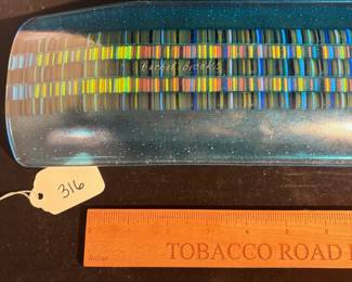 A316 - $75. Barbel Brooks : Fused Glass Tray. Measures 16.5" x 5". 