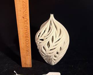 A23 - $550. Jennifer McCurdy : Porcelain Vase. Measures 5" x 7.5" tall. 