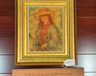 A571 - $20. "Proud to be a Woman" Edna Hibel Print. Measures 10.5" x 12.5". 