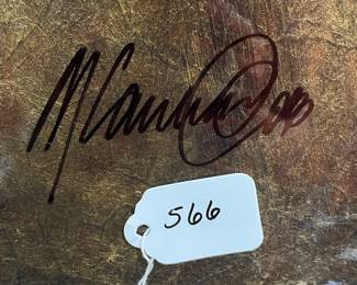 A566 - $40. Art Glass Wall Hanging Plate. Signed. Measures 13.25" round