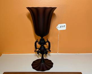 A558 - $85. Jeff Mack Art Glass. Dark Purple. Measures 4.75" x 10" tall. 