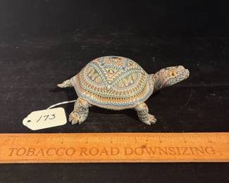 A173 - $70. John Anderson: Polymer Clay Turtle. Measures 6.5" x 3" tall. 