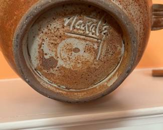A481 - $50. Teapot - Signed Nataley / Natalie. Measures. 11.5" x 10" tall. 