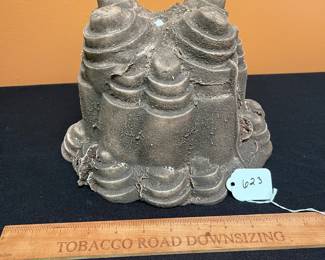 A623 - $45. Planter in the shape of a sand castle. Signed - Illegible. 