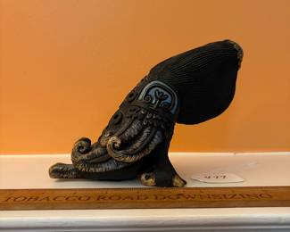 A477 - $85. Black Bird Lady by Alla D. Measures 9" x 6" tall. 