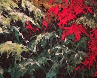 A671 - $950. Original Pulp Painting signed Chery Cratty. Measures 49.5" x 2" x 25.75".