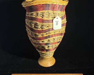 A341 - $225. Jerry Maxey : Woven Basket 2017. Measures 8.5" x 12" tall. 