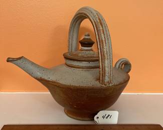 A481 - $50. Teapot - Signed Nataley / Natalie. Measures. 11.5" x 10" tall. 