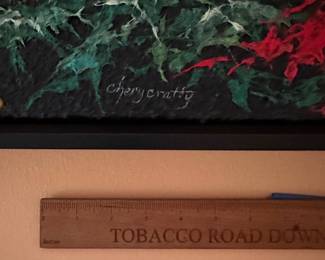 A671 - $950. Original Pulp Painting signed Chery Cratty. Measures 49.5" x 2" x 25.75".