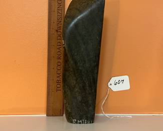 A607 - $125. Richard Mteki Carved Stone Sculpture. Measures 3" w x 10" tall