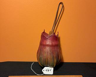 A464 - $950. Kathleen Dustin: Wearable Art. Polymer Clay Evening Bag. Measures 4.25" x 8" tall. 