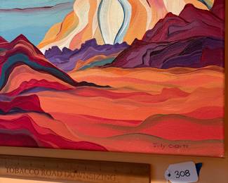 A308 - $550. Judy Choate : Mountain & Wind Abstract. Measures 20" x 20". 