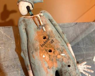 A154 - $125. Nancy Kubale-Vicker: Ceramic Mixed Media Wall Sculpture. Rutherford County, NC. Measures 6" x 26" tall. 