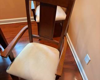F11 - $350. Dining Room Table with 8 Chairs. Very good condition. Measures 60" x 42" x 31.5". Has 1 - 18" leaf. 