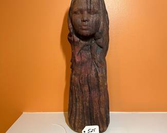 A525 - $175. Unsigned Pottery Sculpture. No info. Measures 6" x 16.5" tall. 