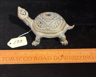 A173 - $70. John Anderson: Polymer Clay Turtle. Measures 6.5" x 3" tall. 