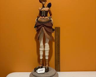 R275 - $100. Lesley Keeble : Autumn Harvest Cloth Figurative Sculpture. Measures 7" x 20.5" tall. 