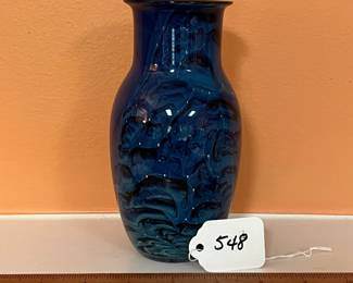 A548 - $150. Josh Simpson : Blue Vase. Measures 3" x 6.5" tall! 