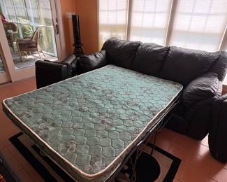 F7 - $250. Leather Sleeper Sofa. In very good condition - no holes, rips noted. Measures 84” x 39” x 34“ tall. Located on the 1st floor but you will need 2 strong people to carry it out!
