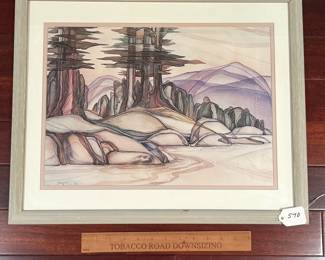 A570 - $25. Jody Bergman Print "John's Walk". Measures 21.5" x 17.5". 