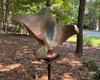 A656 - $550. Mike Roig Sculpture. Please be prepared to move. Measures approx. 48"w x 70" tall