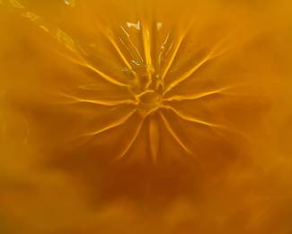 A147 - $350. Nathan Macomber Glass: Orange Glass Plate in Steel Frame. Measures 17" x 4" x 20.25" tall. 