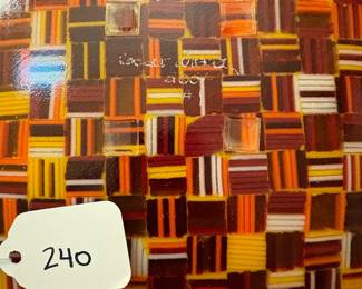A240 - $75. Robert Wiener DC Art Glass "Fall Harvest". Measures 8" x 8". 