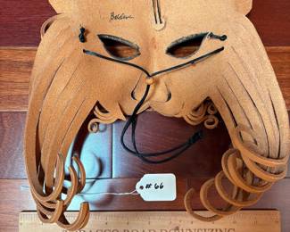 A66 - $50. Maskerville Gifts. Leather Fox Mask 