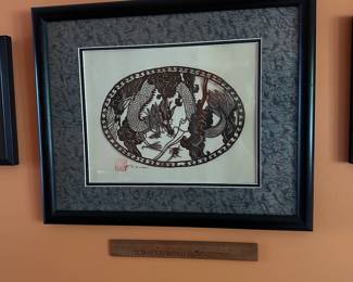 A675 - $35. Dragon Wall Art. Measures 22" x 18". 