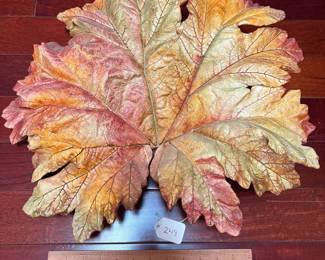 A248 - $350. John Wayne Jackson : Ceramic Leaf Sculpture.  Measures 21" x 6" x 19". 