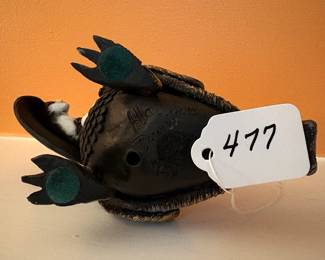 A477 - $85. Black Bird Lady by Alla D. Measures 9" x 6" tall. 