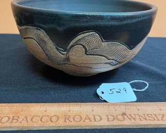 A529 - $40. Kathleen-LeSueur. Signed Pottery Bowl. Measures 8" x 4" tall. 