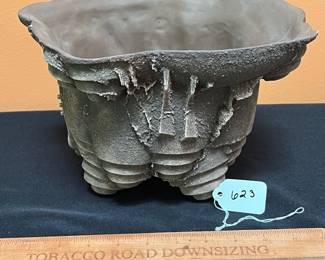 A623 - $45. Planter in the shape of a sand castle. Signed - Illegible. 