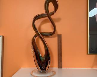 A547 - $775. John McDonald: Abstract Glass Sculpture. Measures 9" x 22" tall. 