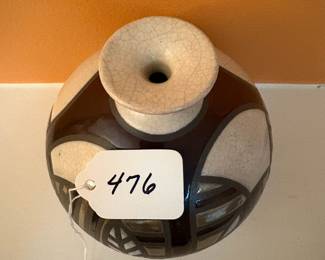 A476 - $30. Pottery Vase Signed "TP". 