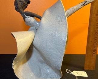 A121 - $350. Donna McCarthy-Jensen : Raku Sculpture Ballerina. Measures 11" x 9.5" tall