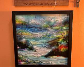 A563 - $25. Bruce Sanders Print on Canvas. Measures 13" x 13". 