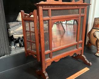 A673 - $225. Decorative Fireplace Screen with Mirror. Measures 32" x 24" tall. 