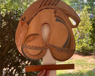 P668 - $45. Wall Pocket. Signed. Illegible. Has been used on screened in porch. Measures 16" x 15". 
