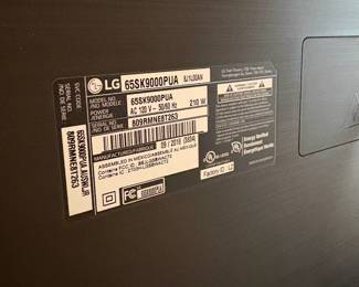 F3 - $225. LG LED 4K HDR Smart TV. Model # 65SK9000PUA. September 2018 manufacture. 
