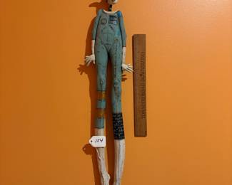 A154 - $125. Nancy Kubale-Vicker: Ceramic Mixed Media Wall Sculpture. Rutherford County, NC. Measures 6" x 26" tall. 